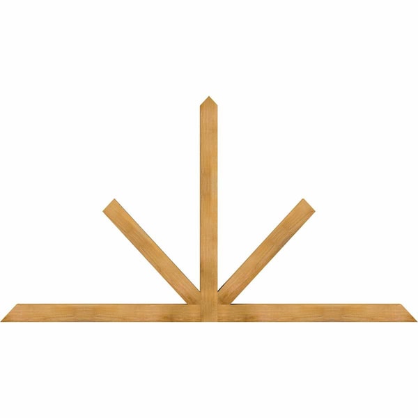 Ekena Millwork Saratoga Rough Sawn Timber Gable Bracket, Western Red Cedar, 96"W x 52"H x 4"D x 4"F, 13/12 Pitch GBW096X52X0404SAR00RWR - main